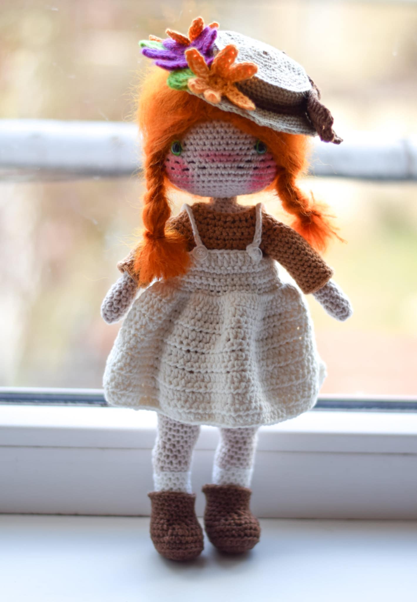 Плетена кукла Анн Шърли, амигуруми,  ръчна изработка 