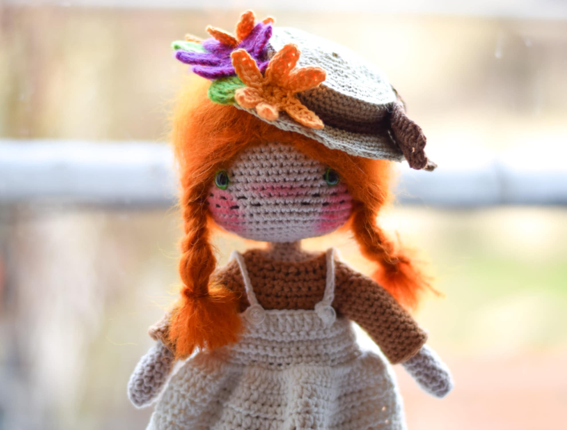 Плетена кукла Анн Шърли, амигуруми,  ръчна изработка 