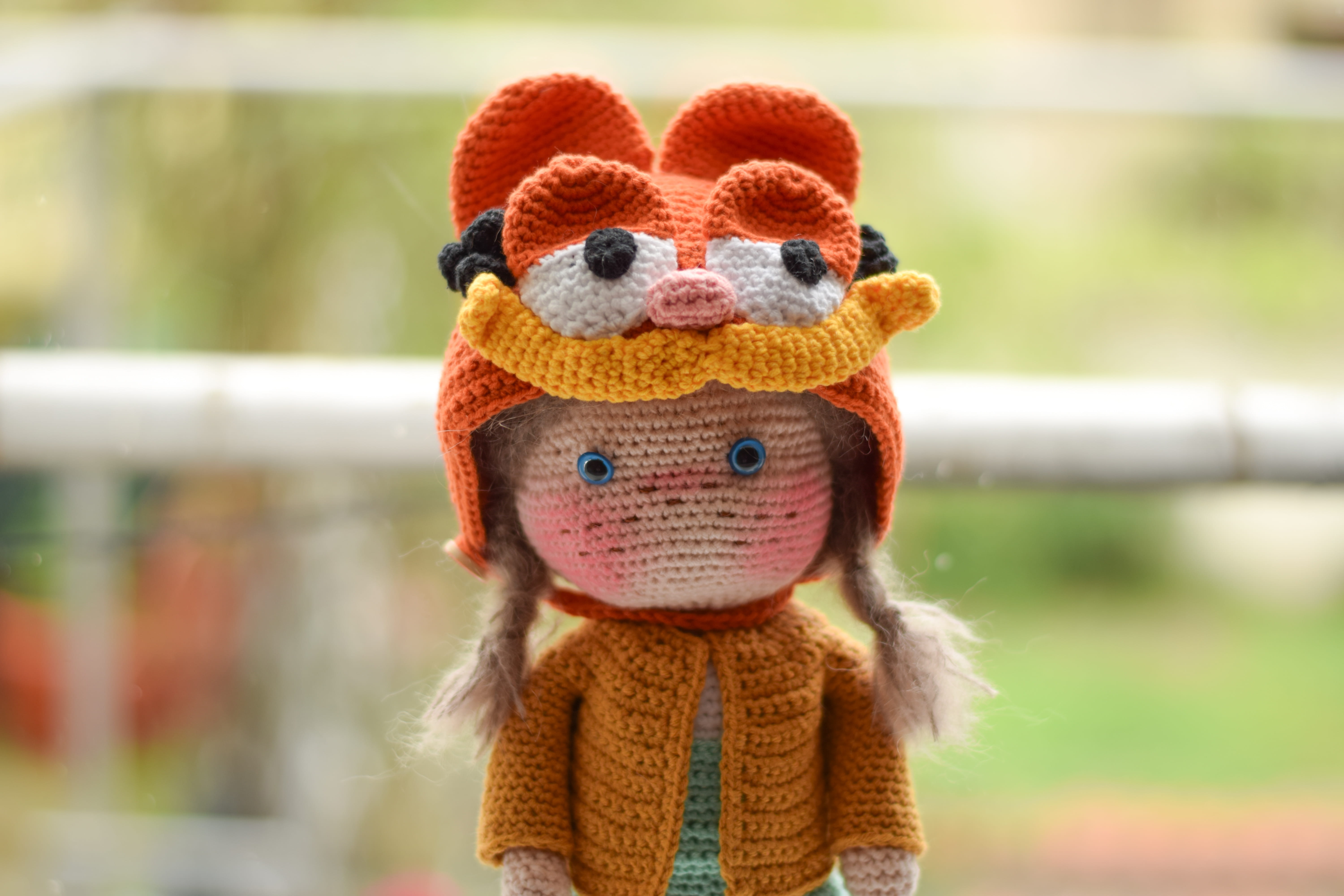 Плетена кукла Йоана с Гарфийлд, амигуруми,  ръчна изработка 