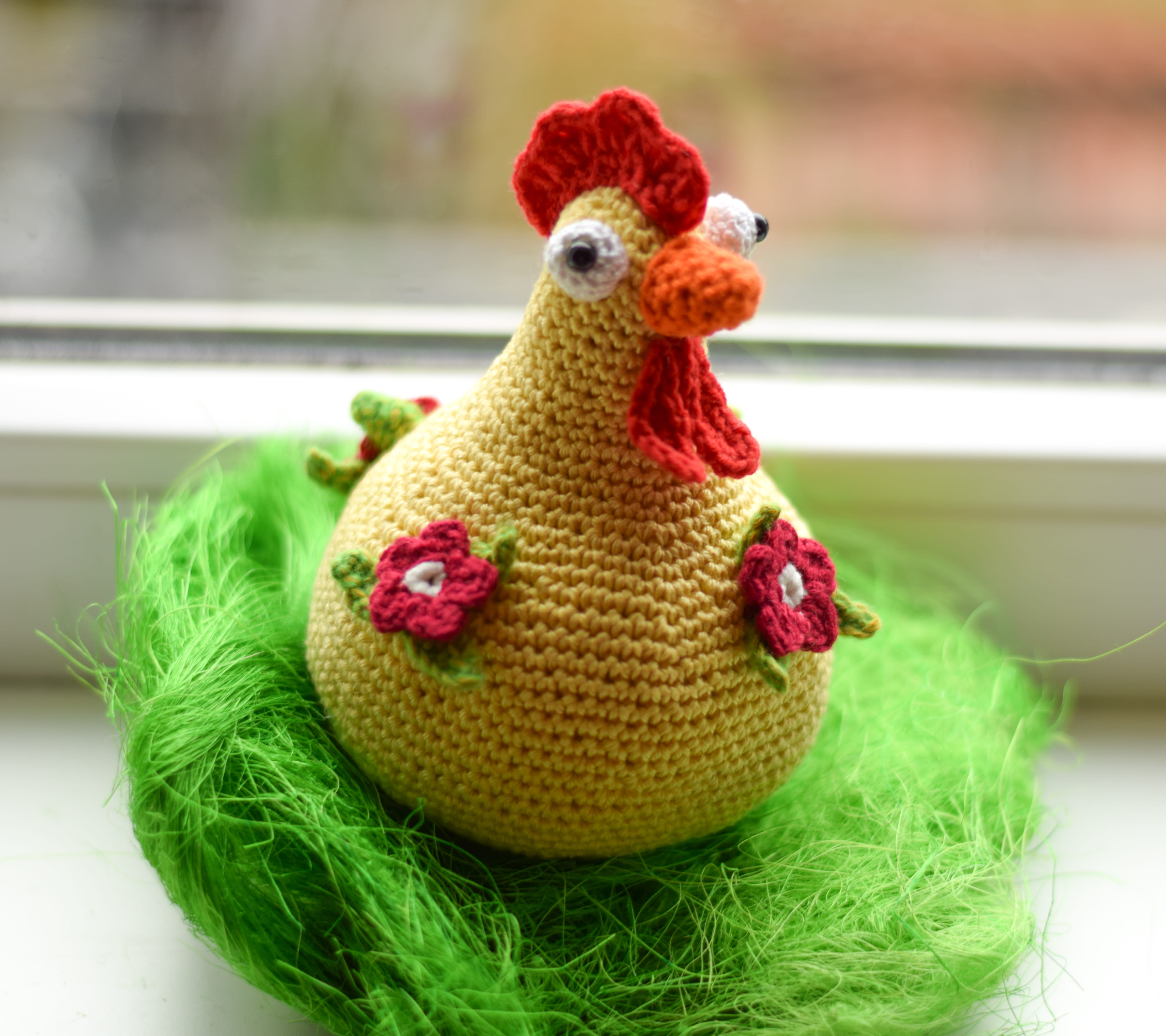 Плетени великденски кокошки, амигуруми,  ръчна изработка 