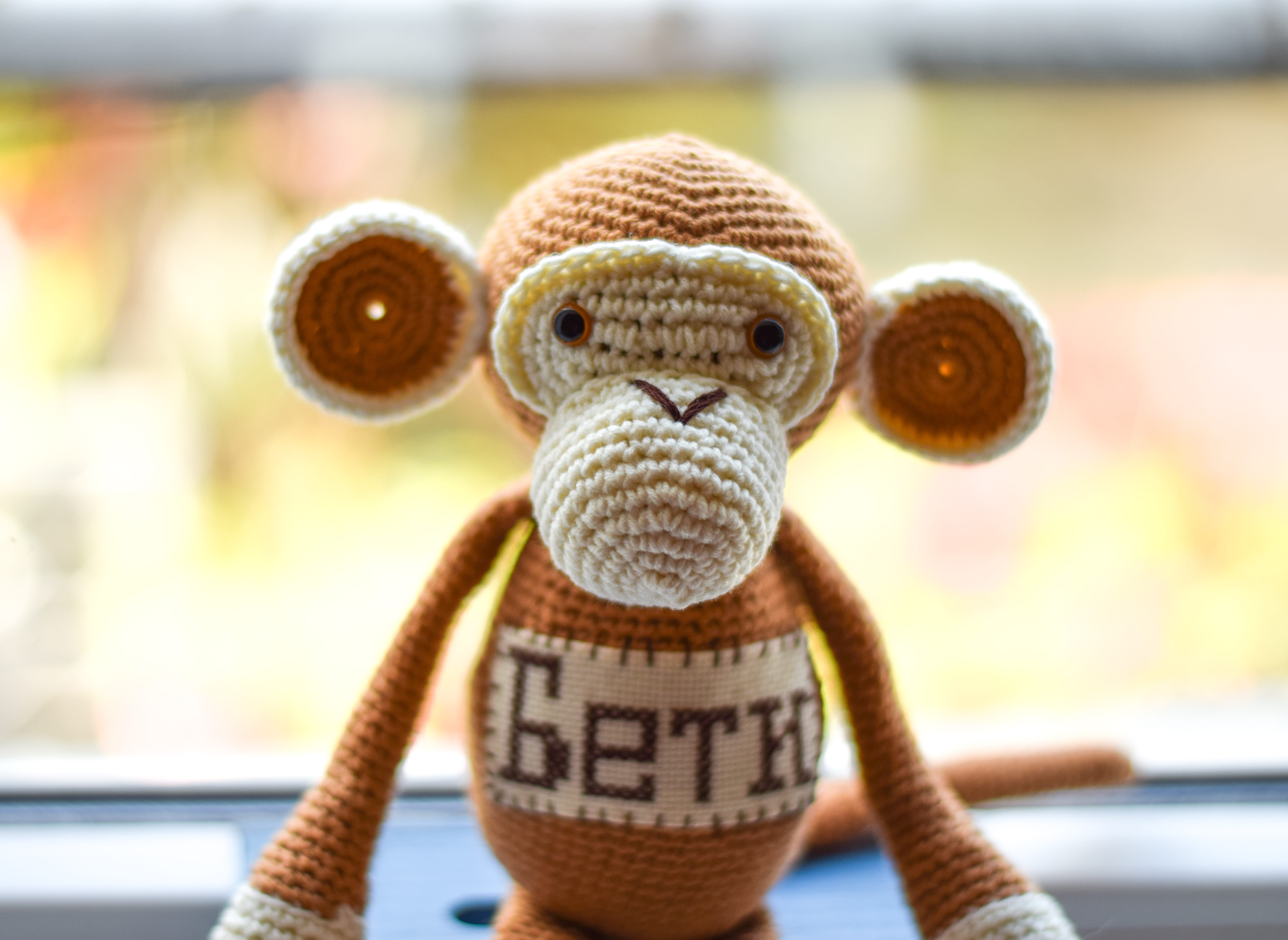 Плетена играчка Маймунка,  амигуруми,  ръчна изработка 