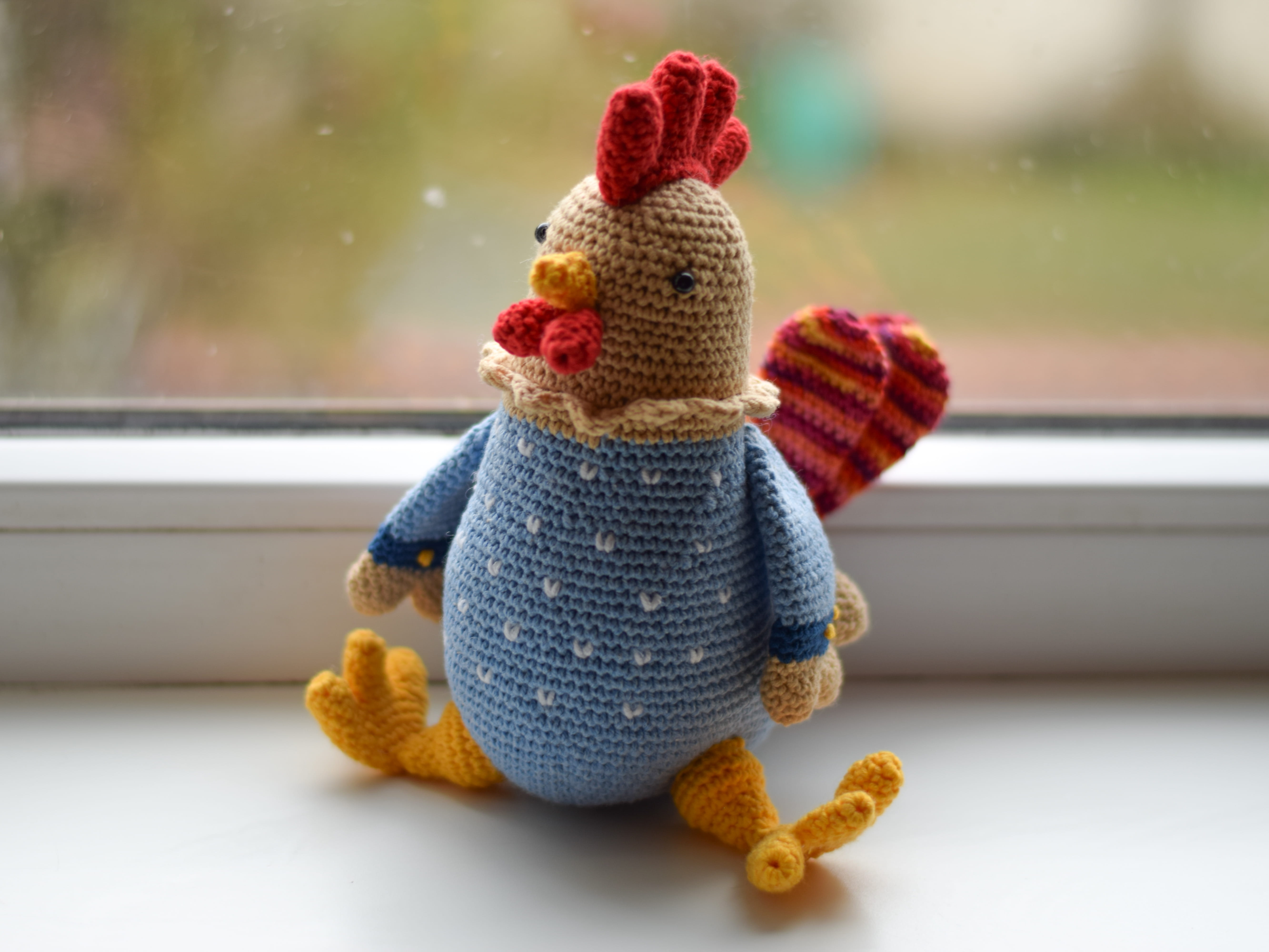 Плетена играчка петела Пенчо, амигуруми,  ръчна изработка,  Великден 