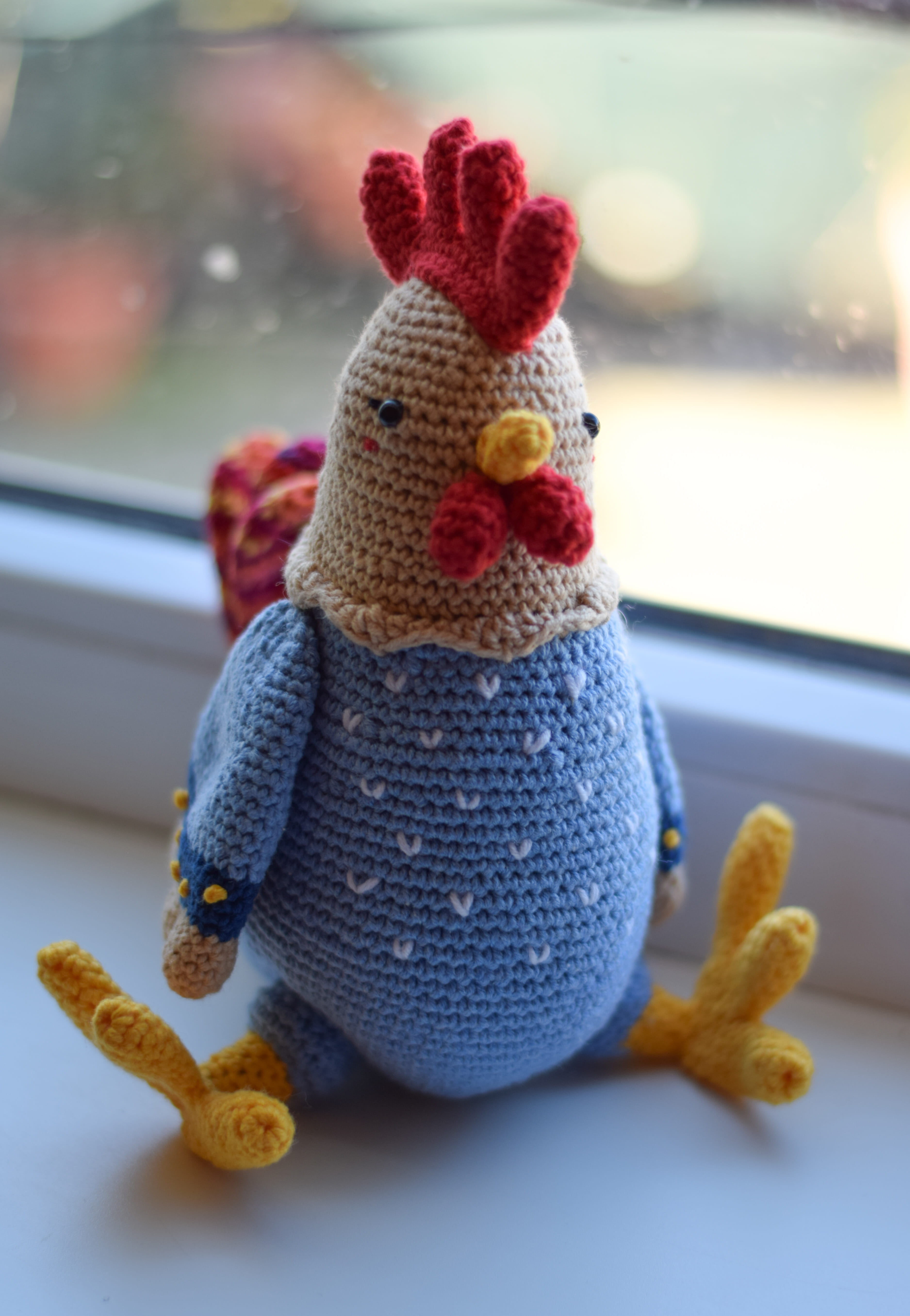 Плетена играчка петела Пенчо, амигуруми,  ръчна изработка,  Великден 