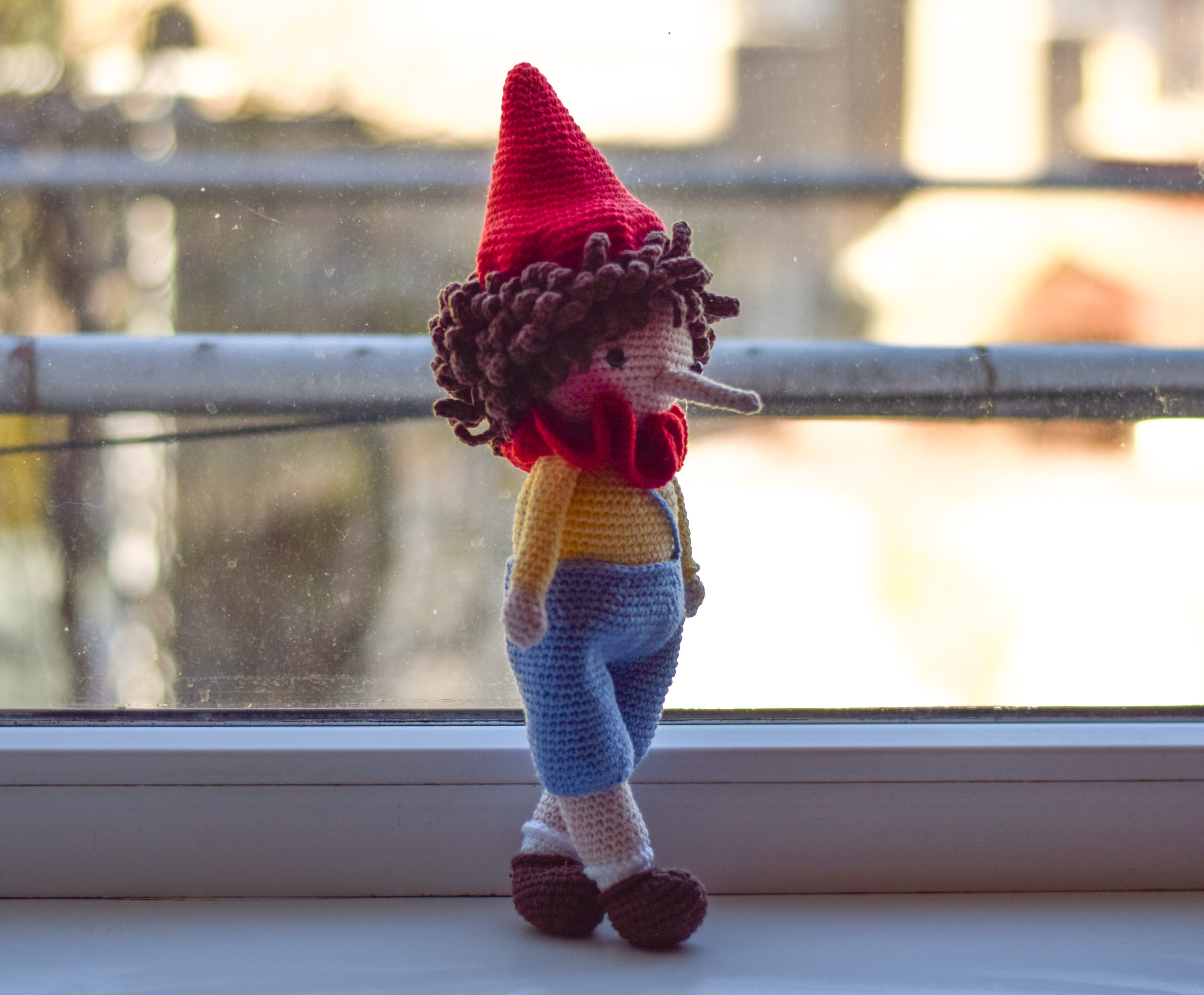 Плетена кукла Пинокио,  амигуруми,  ръчна изработка,  подарък за дете 