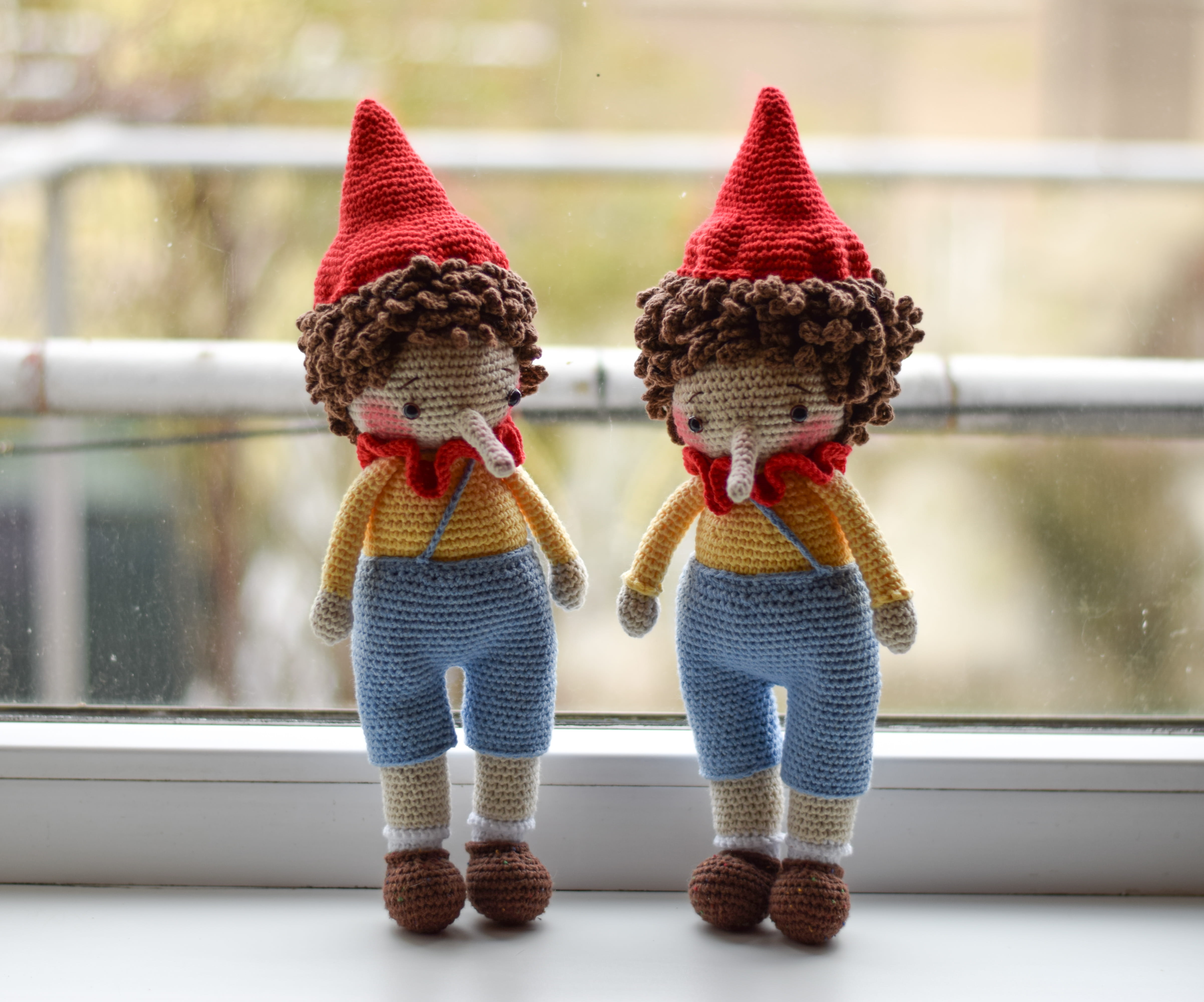 Плетена кукла Пинокио,  амигуруми,  ръчна изработка,  подарък за дете 